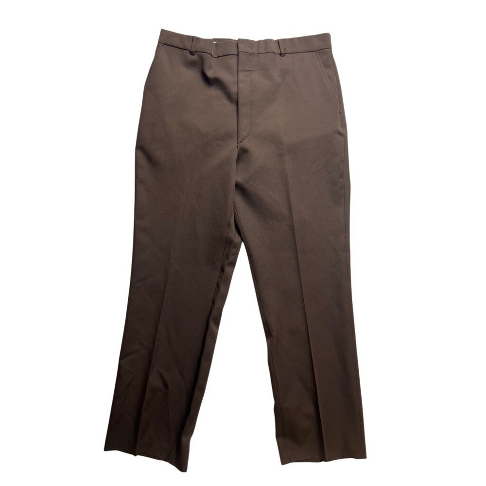 Vintage Sears SportsWear Mens Brown‎ FlexiSlax PermaPrest Dress Pants W36 L31